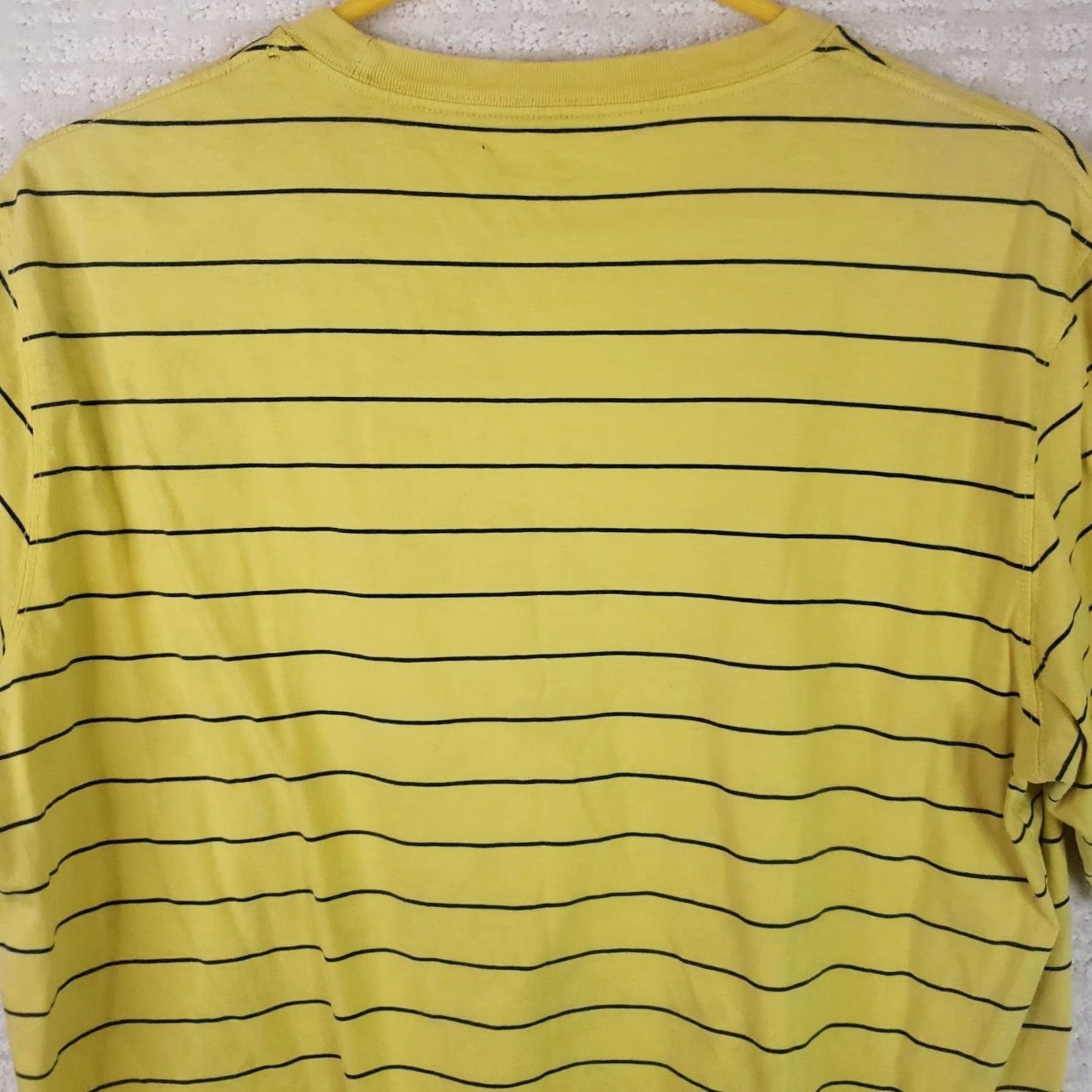 Lands' End Lands' End Super-T Tee Shirt Mens M Yellow Blue Striped Short Sleeve Crew Neck 100% Cotton Jersey Shirt Size US L / EU 52-54 / 3 - 6 Thumbnail