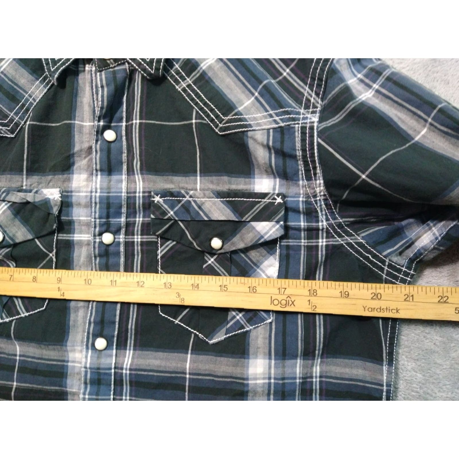 Vintage BKE Buckle Shirt Mens Athletic Fit Plaid Long Sleeve Button-Up Snap Pearl Collar Western Green) Size US M / EU 48-50 / 2 - 5 Thumbnail