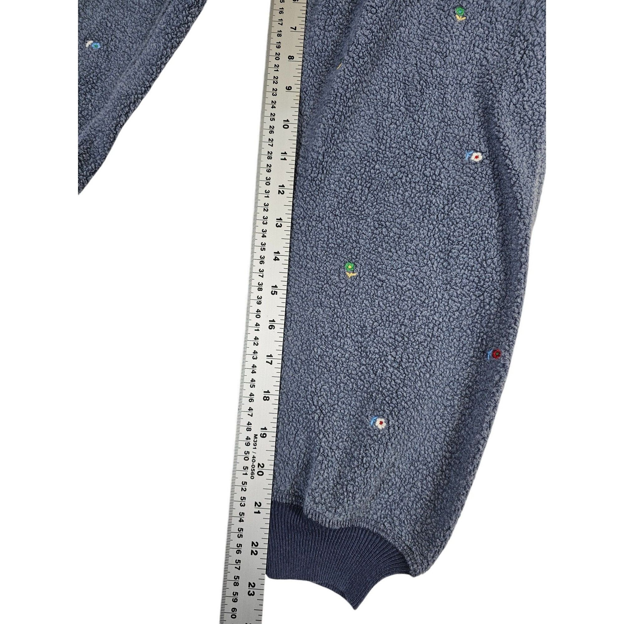 THE GREAT \Sherpa Floral Embroidered Cropped Sweatpants Size 25" / US 0 / IT 36 - 6 Thumbnail
