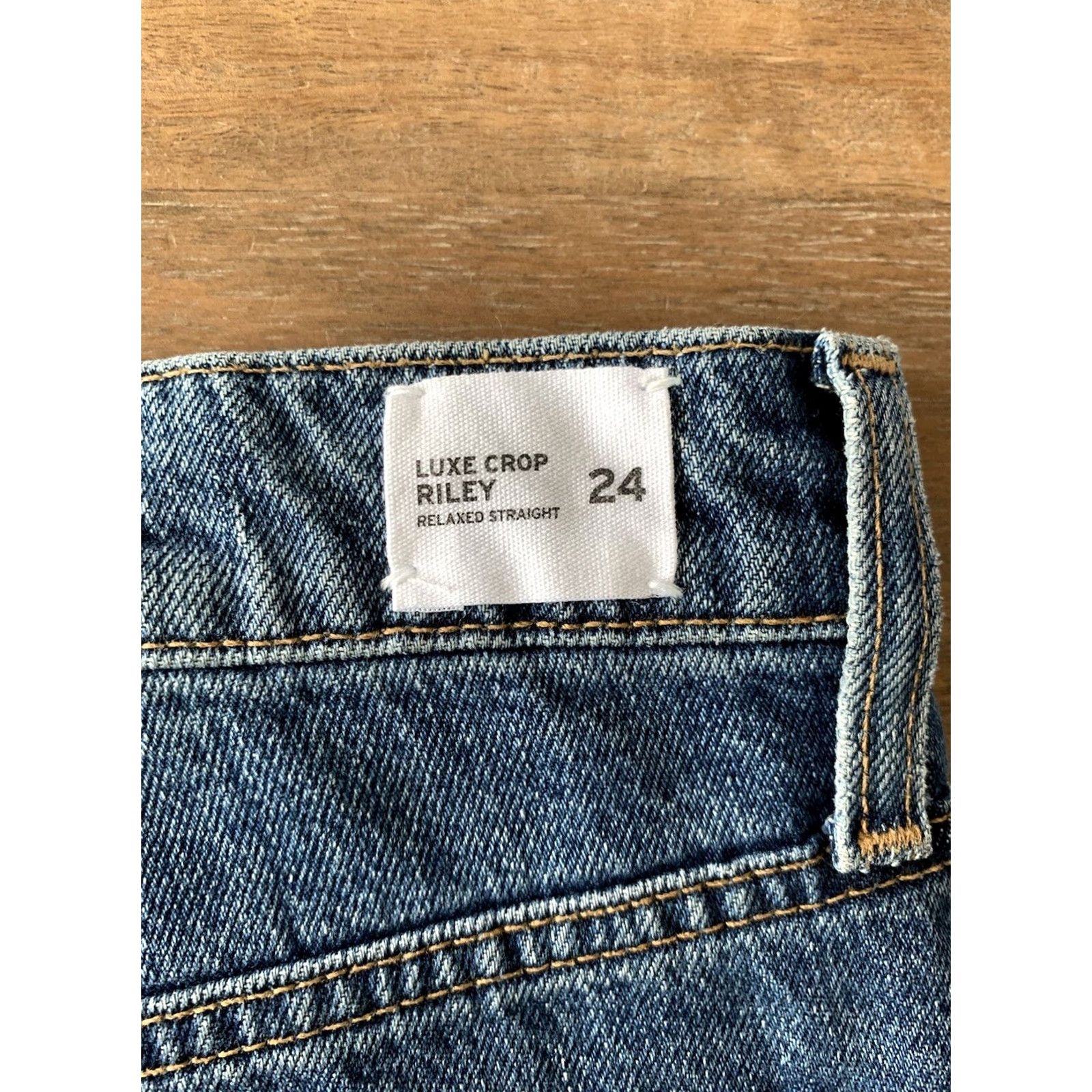 Hudson Hudson Jeans Straight Women 24 Denim Blue Mid Rise Relaxed Straight 5-Pocket Button Fly Crop Size 42" / US 20 - 5 Thumbnail