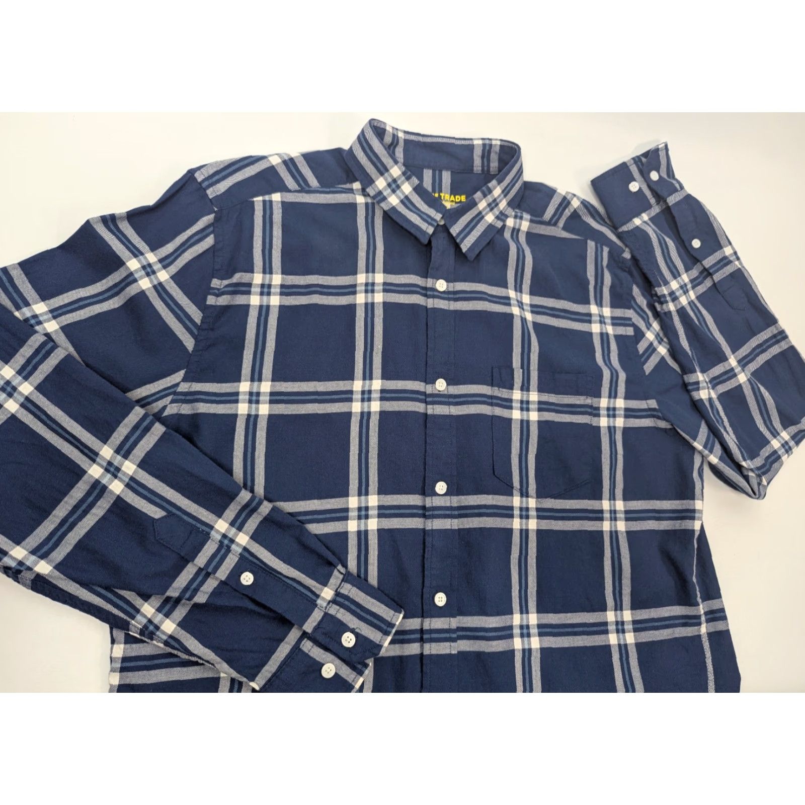 Vintage Line of Trade Shirt Button-Up Men L Blue Plaid Flannel Long Sleeve Casual Workwear All Seasons Size US L / EU 52-54 / 3 - 2 Thumbnail