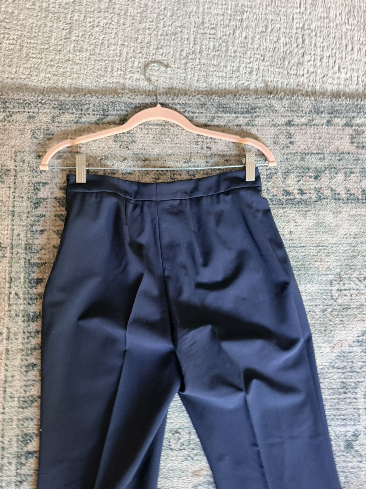 Hugo Boss Hugo boss navy pleated regular fit virgin wool trouser 4 Size 27" / US 4 / IT 40 - 13 Thumbnail