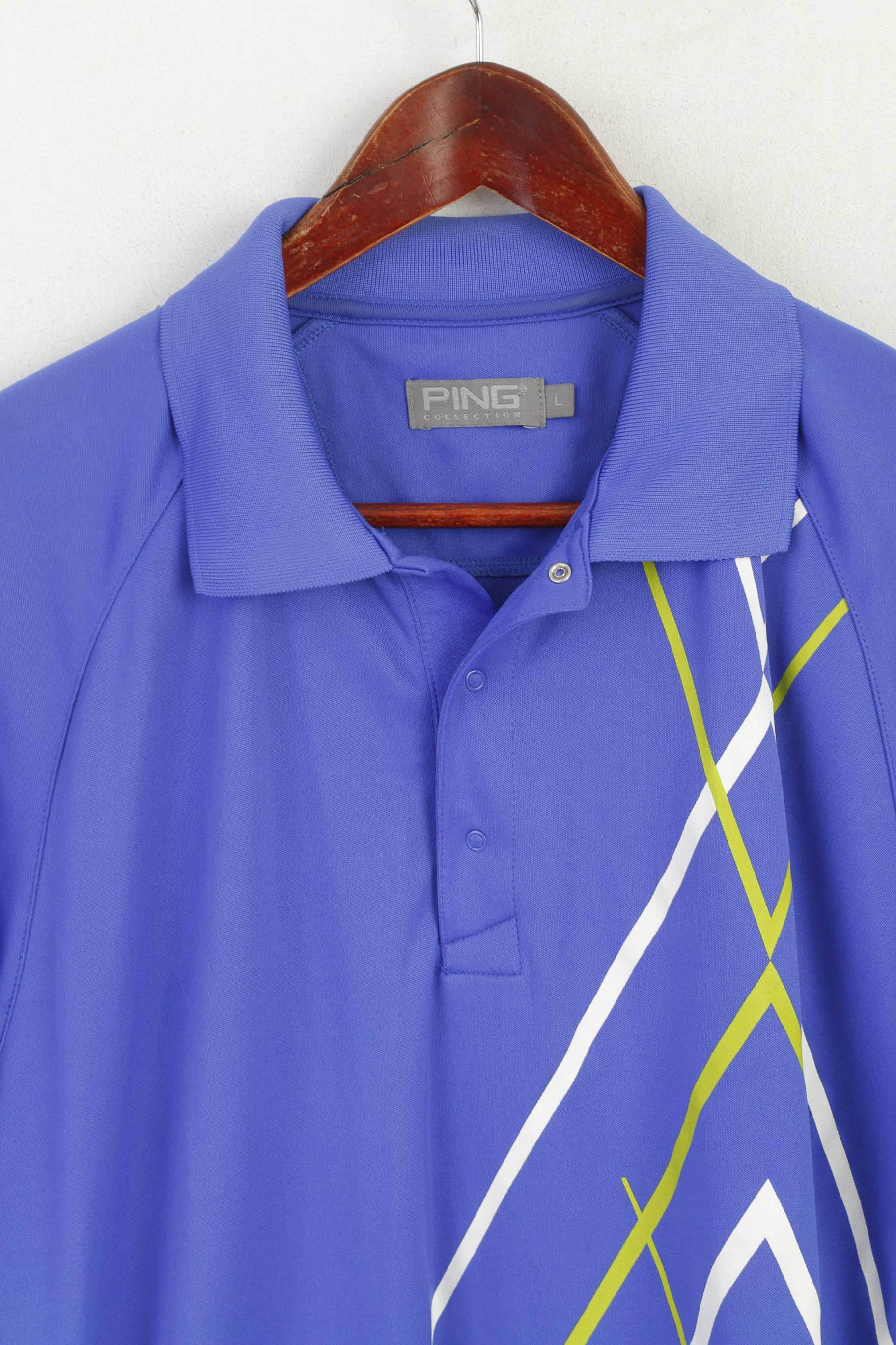 PING PING Collection Men L Polo Shirt Blue Golf 8172 Size US L / EU 52-54 / 3 - 3 Thumbnail