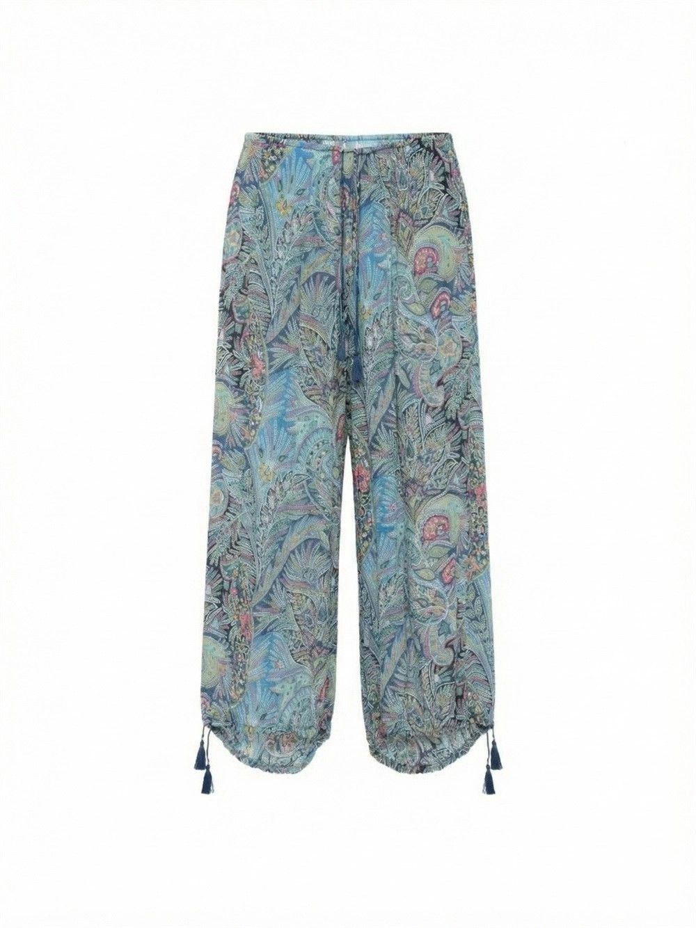 Etro Wide Pants With Tassels Size 28" / US 6 / IT 42 - 1 Thumbnail