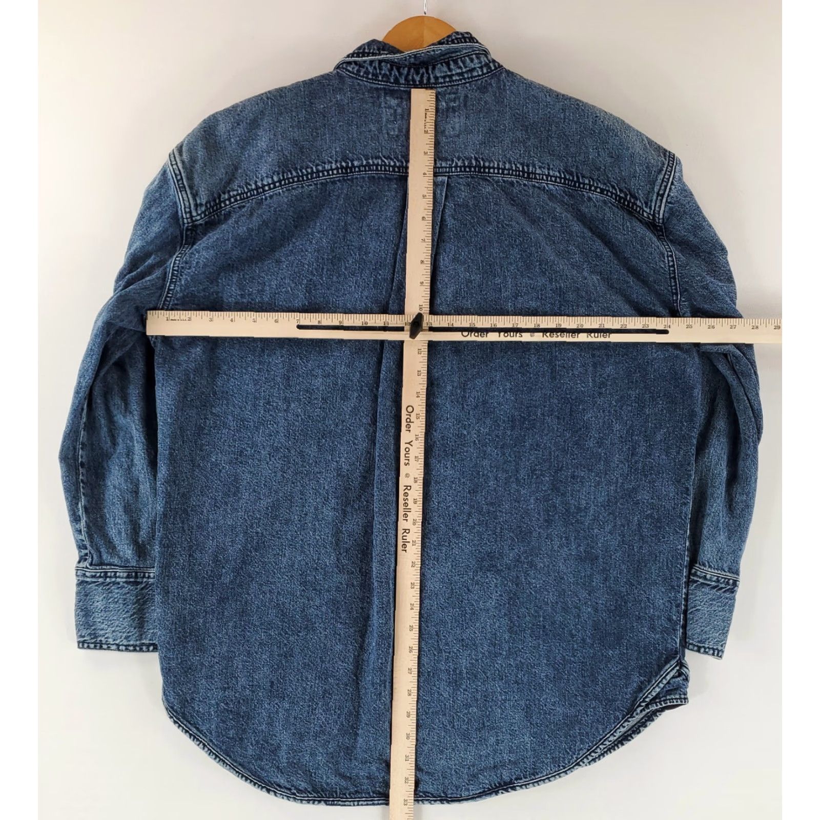 Vintage We The Free Denim Shirt Jacket Snap Blue Long Sleeve Womens XL Shirt Jacket Women Blue Denim XL Size XL / US 12-14 / IT 48-50 - 6 Thumbnail