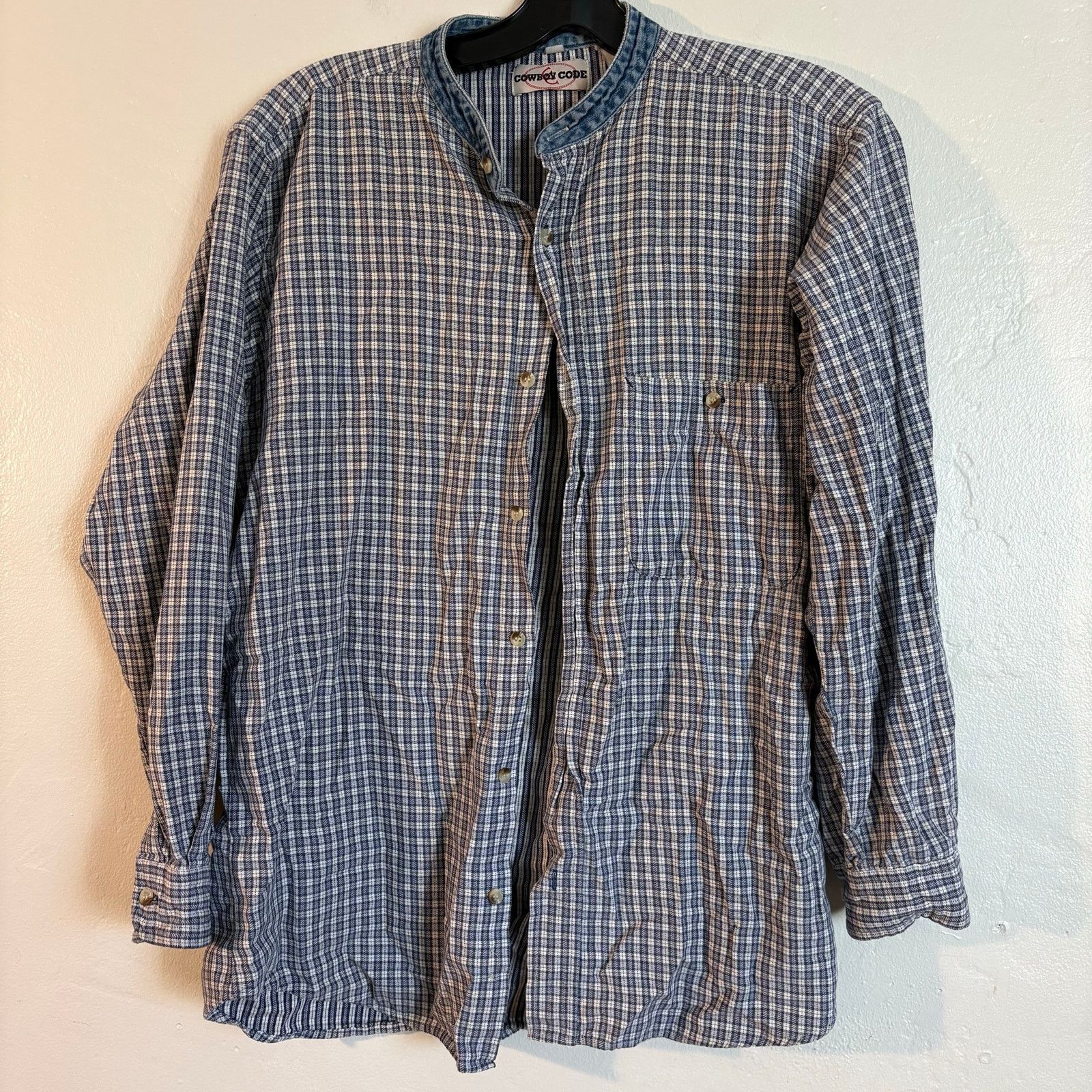 Other Cowboy Code Plaid Work Shirt with Denim Mock Neck Western Size US L / EU 52-54 / 3 - 1 Thumbnail