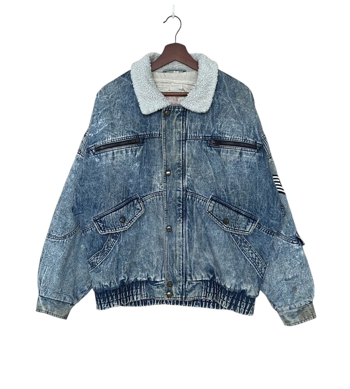 If Six Was Nine × Japanese Brand Vintage Japanese Brand Combat Weapon Fur Denim Jacket 1990s Size US M / EU 48-50 / 2 - 1 Thumbnail