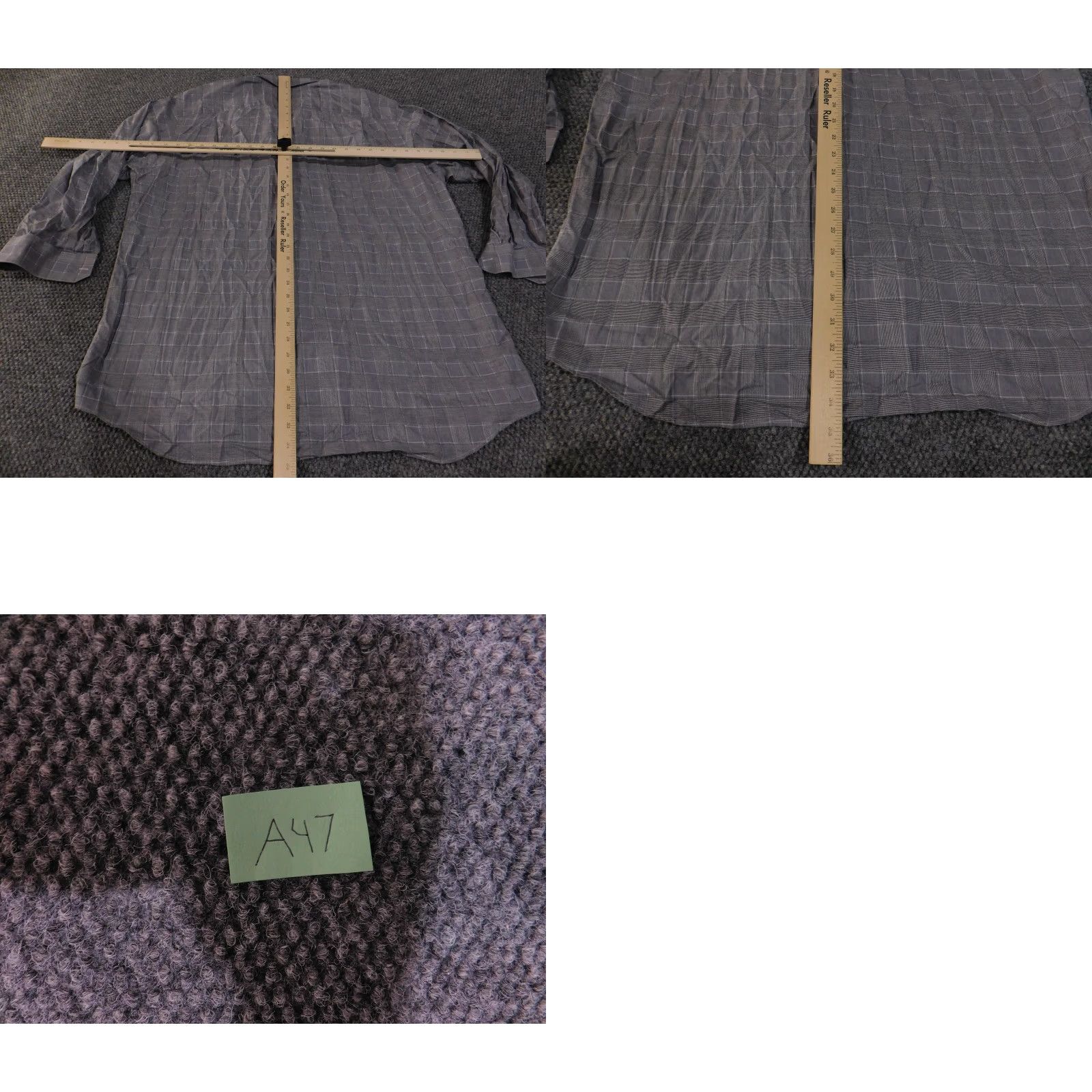 Vintage Paul Fredrick Shirt Mens 18-33 Gray Plaid Long Sleeve Classic Fit Cotton Dress Shirt Size 48R - 9 Thumbnail