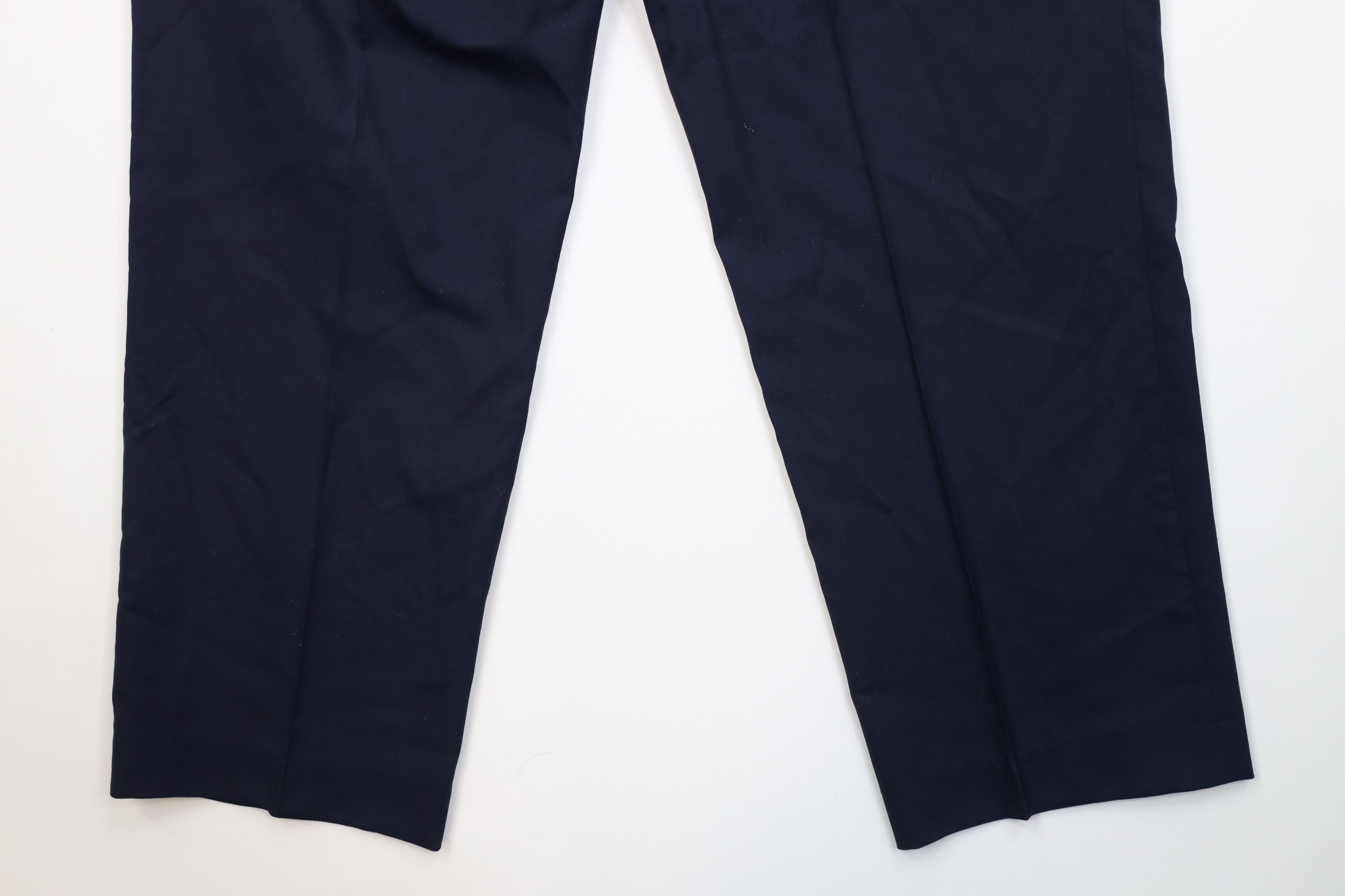 Lands' End Vintage 90s Lands End Knit Wide Leg Chino Pants Navy Blue Size US 36 / EU 52 - 10 Thumbnail
