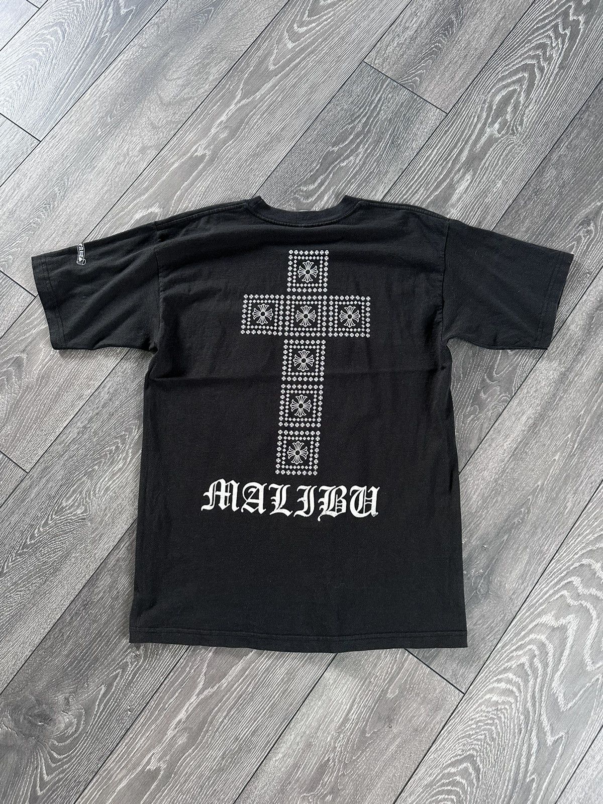 image of Chrome Hearts Malibu Exclusive 90's Cross T Shirt in Black, Men's (Size Large)