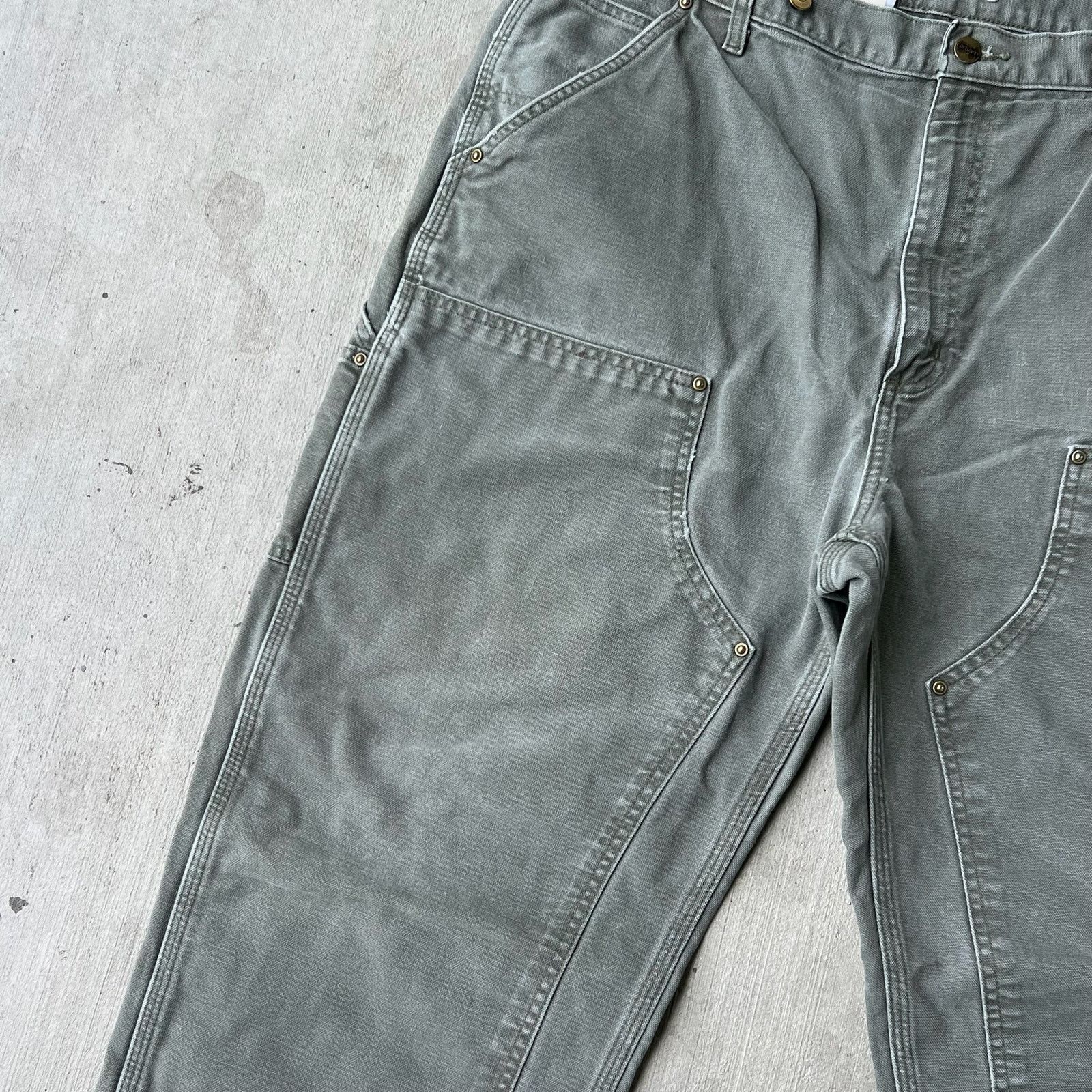 Carhartt × Vintage Carhartt green double knee work wear carpenter pants Size US 39 - 3 Thumbnail