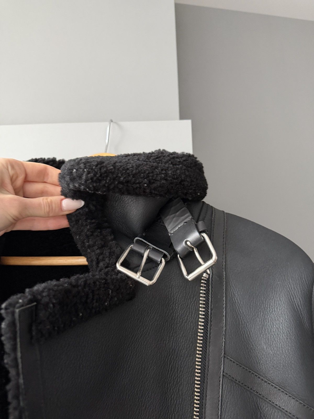 Iro IRO Paris Biker Black Oversized Shearling Jacket Size S / US 4 / IT 40 - 11 Thumbnail