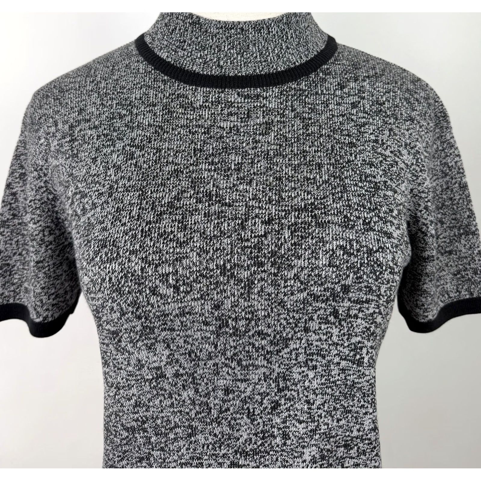 Vintage VINTAGE Joan Leslie Top Womens XS 90s Black Cotton Knit Mock Neck Basic Size XS / US 0-2 / IT 36-38 - 2 Thumbnail