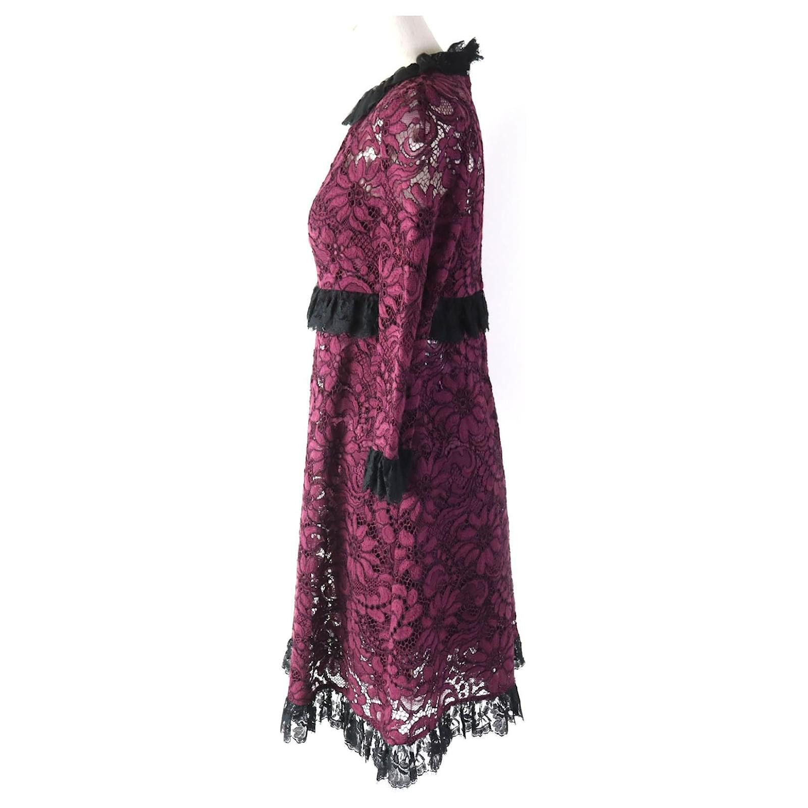 Dolce & Gabbana o1y0825 Mini Dress in Plum/Black Size XS / US 0-2 / IT 36-38 - 3 Thumbnail