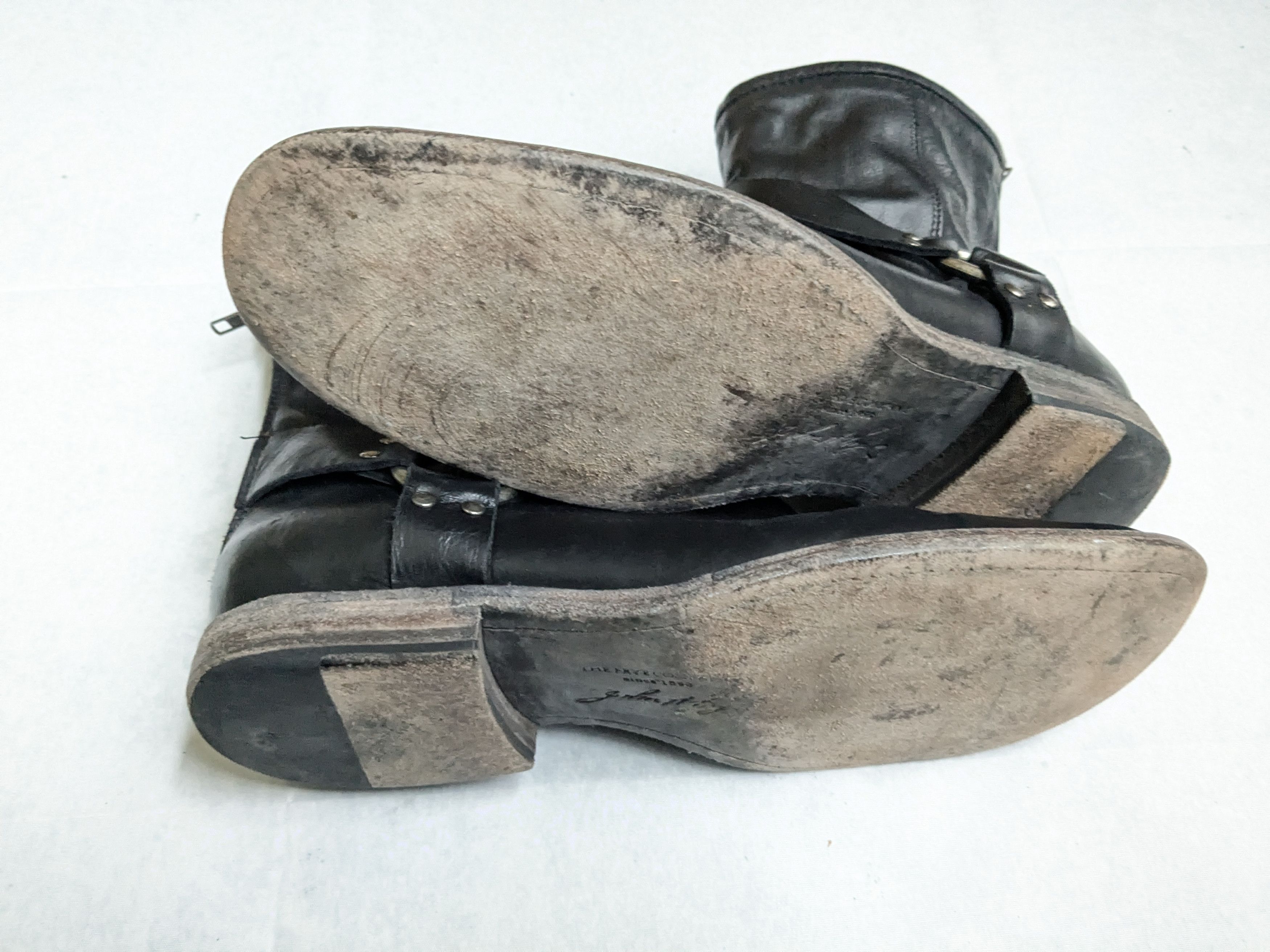 Frye Frye Harness Boots Black 10.5 D Back Zip Straps Size US 10.5 / EU 43-44 - 15 Thumbnail