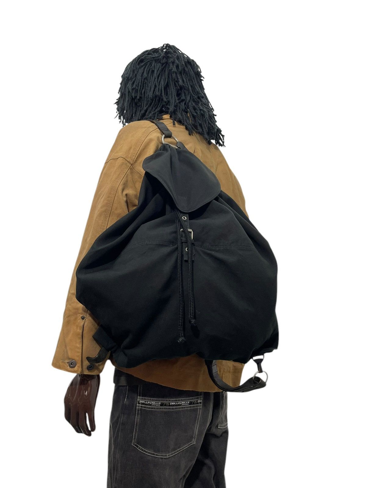 Pre-owned Archival Clothing X Helmut Lang Archive Helmut Lang 2000 Y2k Backpack Leather Cotton Bag 14