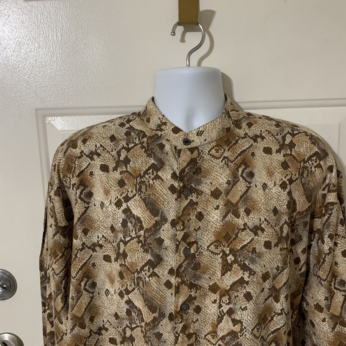 Perry Ellis × Vintage Snakeskin print Banded collar shirt Size US L / EU 52-54 / 3 - 2 Thumbnail