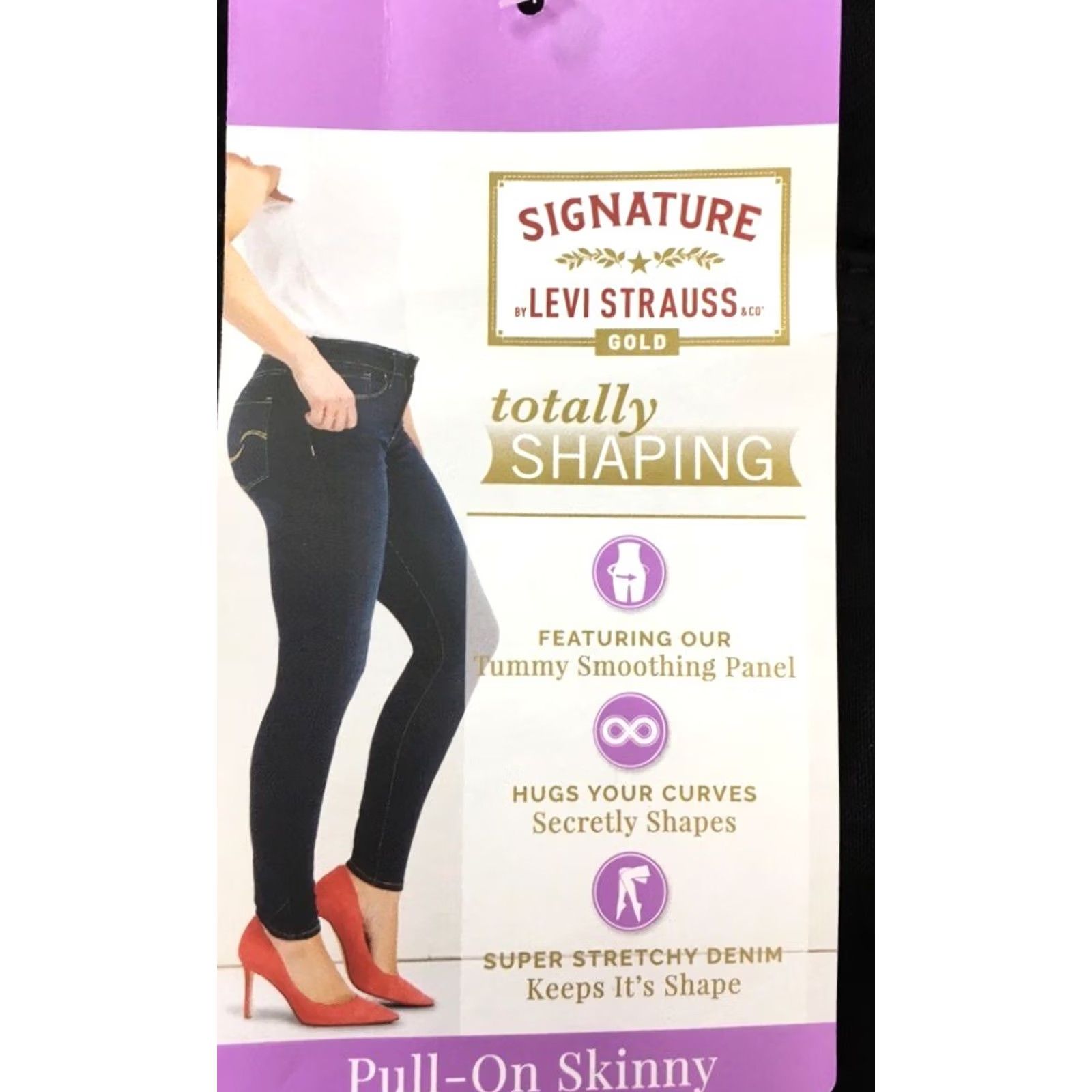 Vintage VINTAGE? No. Signature by Levi Strauss & Co. Women's Pull-On Skinny Jeans Black Stretch 6S Denim Jeans Black Women Pull-On Skinny 6S Size 28" / US 6 / IT 42 - 5 Thumbnail