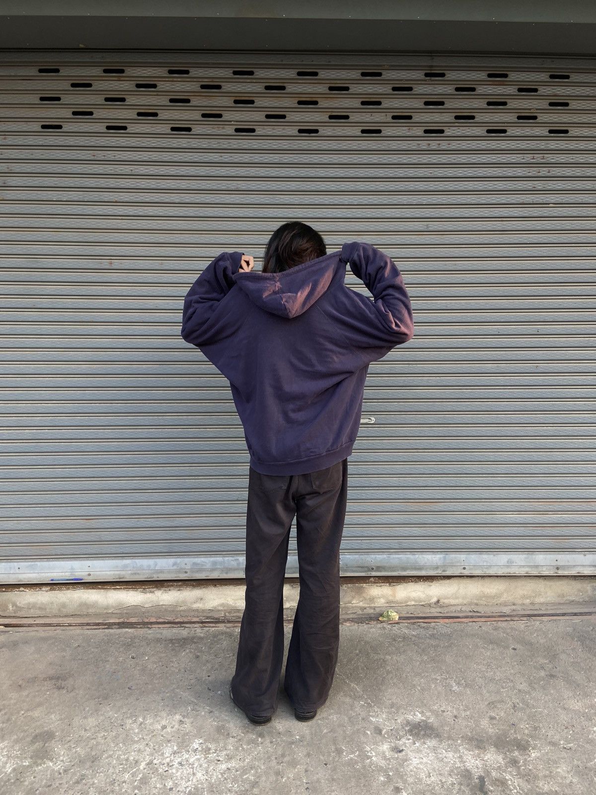 Japanese Brand × Vintage Vintage 1980s knit waffle hoodie boxy fit Size US XXL / EU 58 / 5 - 8 Thumbnail