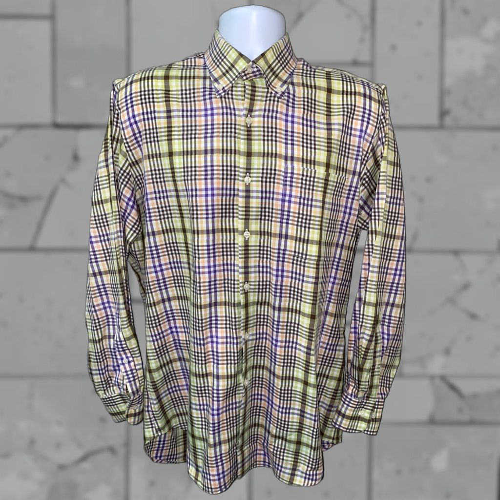 Peter Millar Peter Millar Mens Checkered Long Sleeve Button-Up Shirt M Multicolor Casual Shirt Size US M / EU 48-50 / 2 - 1 Thumbnail
