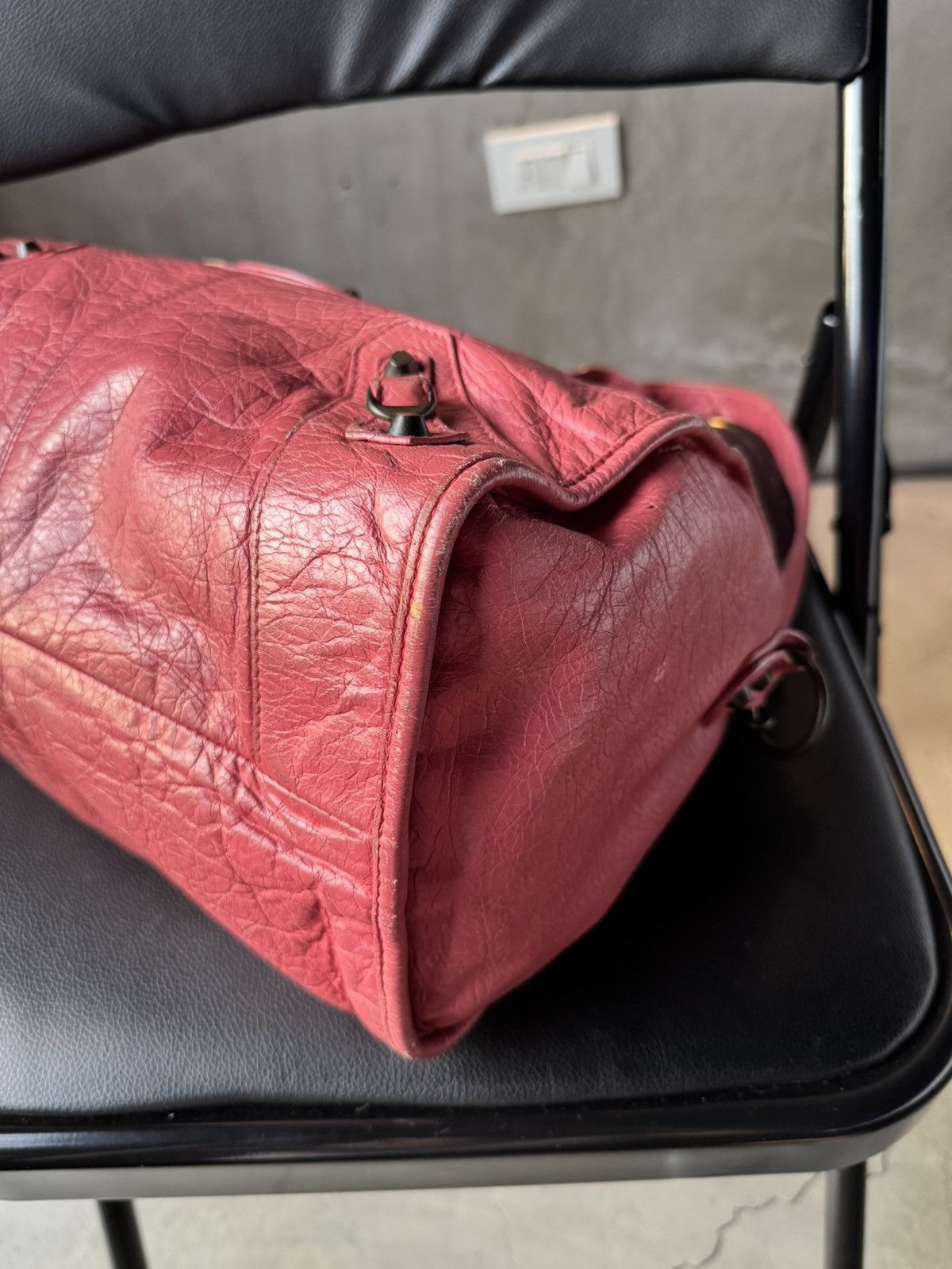 Balenciaga BALENCIAGA Sorbet Lambskin Leather Motorcycle Part Time Bag Size ONE SIZE - 7 Thumbnail