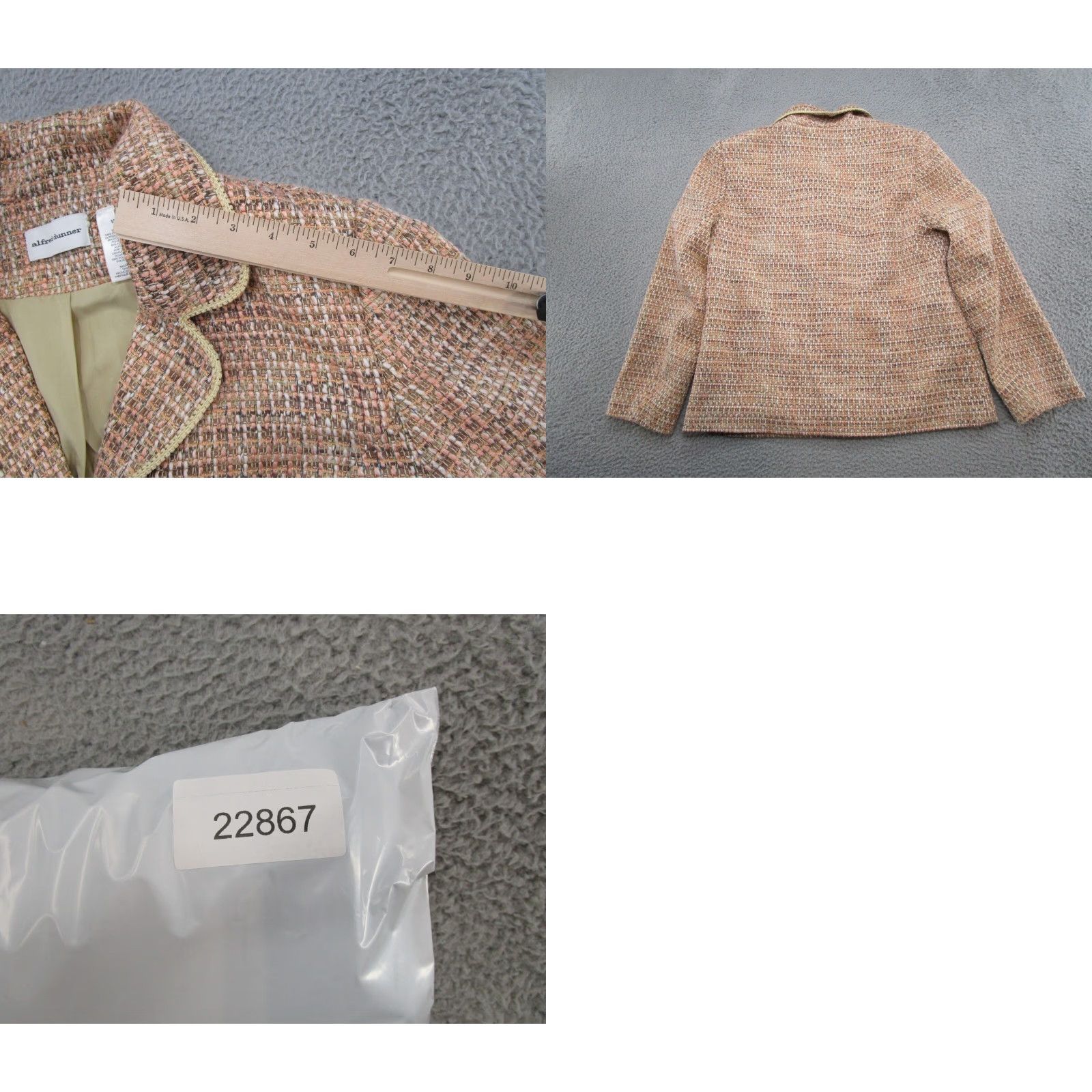 Vintage VINTAGE Alfred Dunner Blazer Jacket Women 12 Tweed Check Long Sleeve Career Work Jacket Blazer Mens Womens Size XL / US 12-14 / IT 48-50 - 8 Thumbnail
