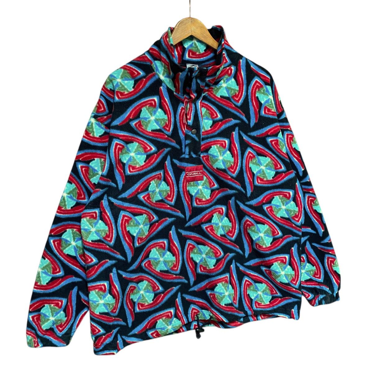 Japanese Brand × O'Neill × Vintage 💥90s ONIELL FLEECE SNAP BUTTON SWETAER OVERPRINT Size US L / EU 52-54 / 3 - 3 Thumbnail