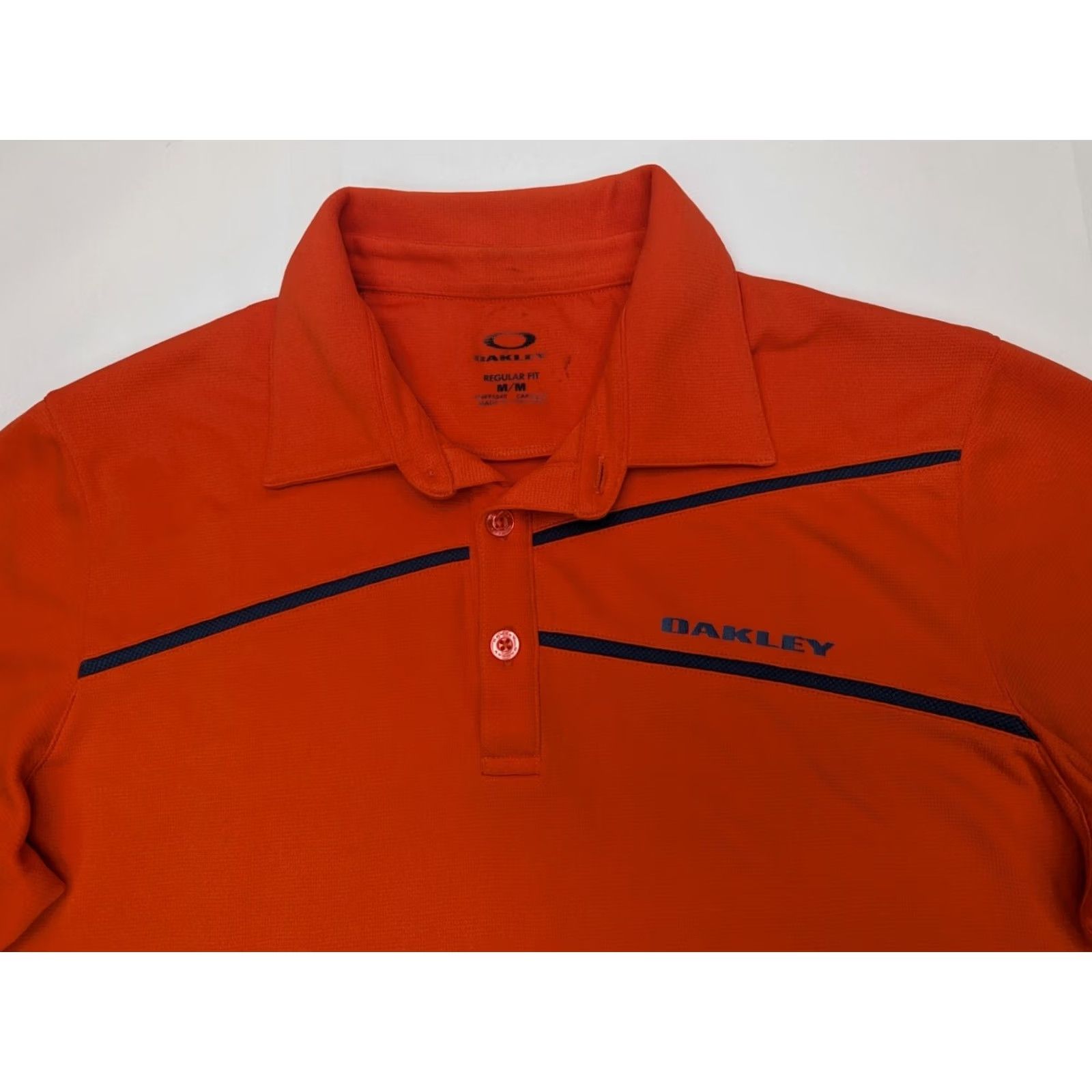 Oakley Oakley Polo Shirt Men M Orange Stripe Short Sleeve Button Regular Fit Size US M / EU 48-50 / 2 - 3 Thumbnail