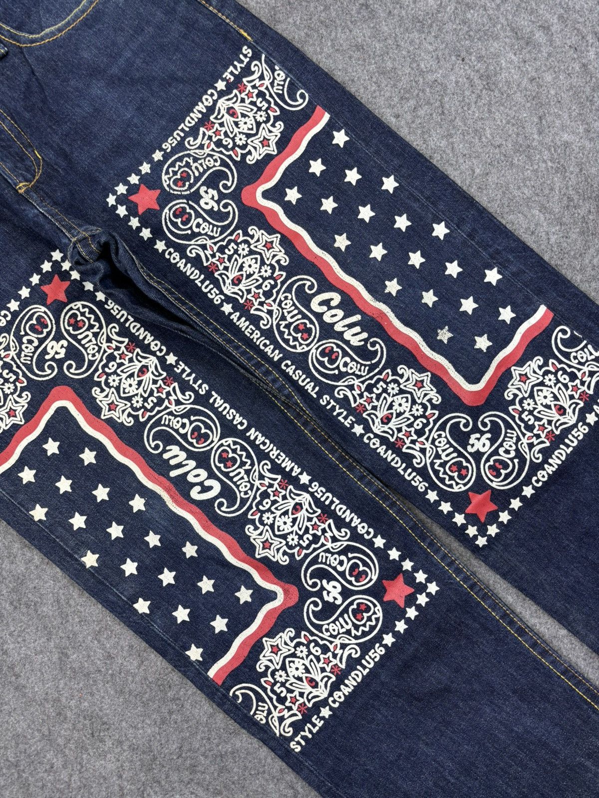 Japanese Brand CO&LU Japan Paisley Print Biker Denim F740 Size US 32 / EU 48 - 10 Thumbnail