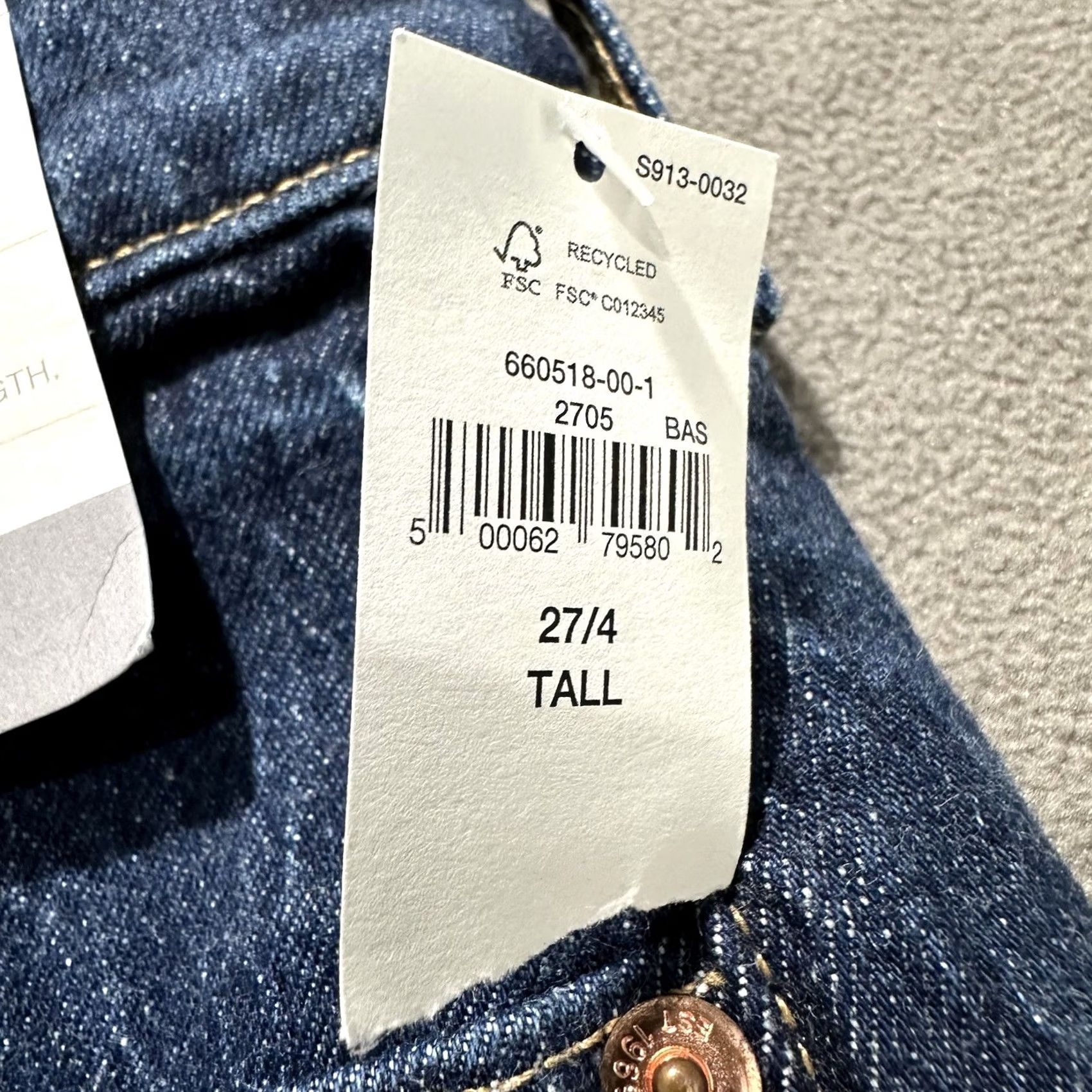 Gap GAP Jeans Womens 27 4T Blue Denim Straight High Rise Button Fly Size 27" / US 4 / IT 40 - 4 Thumbnail