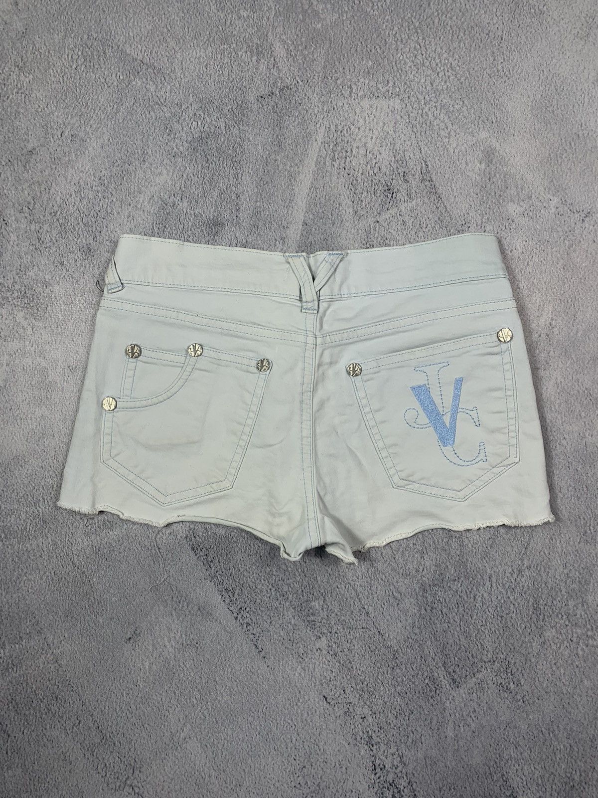 Versace × Versace Jeans Couture × Vintage Vintage Y2K Versace Jeans Couture cropped faded denim shorts Size 26" / US 2 / IT 38 - 1 Thumbnail