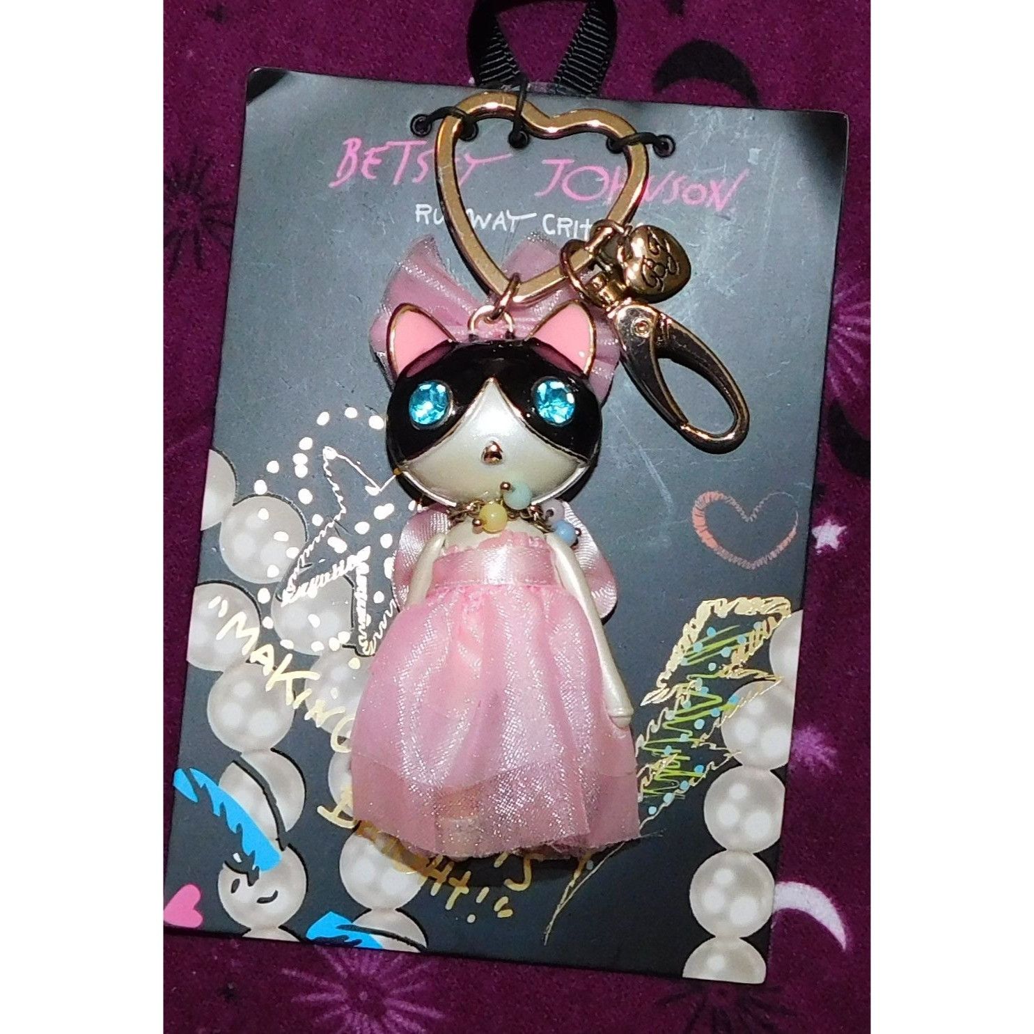 Betsey Johnson Betsey Johnson Runway Critters Keychain Cat In Pink Dress Go Size ONE SIZE - 4 Thumbnail