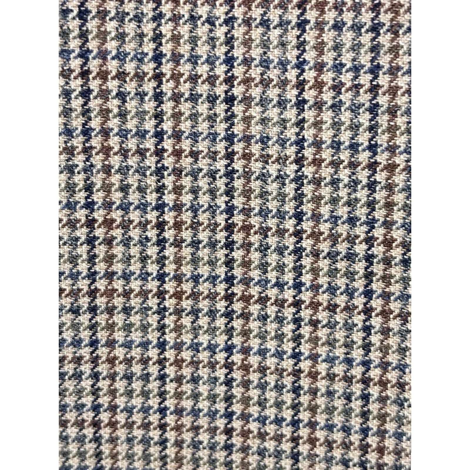 Ralph Lauren VINTAGE Lauren Ralph Lauren Houndstooth Plaid Blazer Sport Coat Sz 43R Men’s Silk Wool Brown 2-Button Micro Vintage Career Mens Size 46R - 4 Thumbnail
