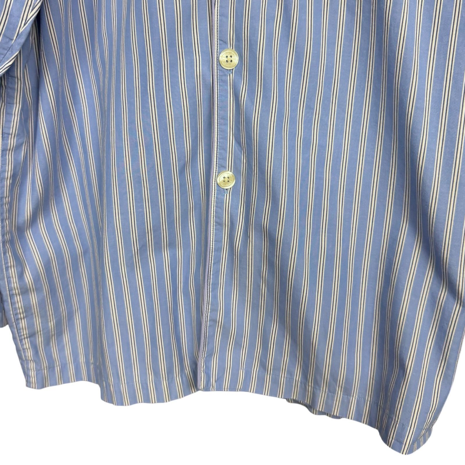 Polo Ralph Lauren Polo Ralph Lauren Mens S/M Blue White Striped Pajama Shirt Size ONE SIZE - 5 Thumbnail