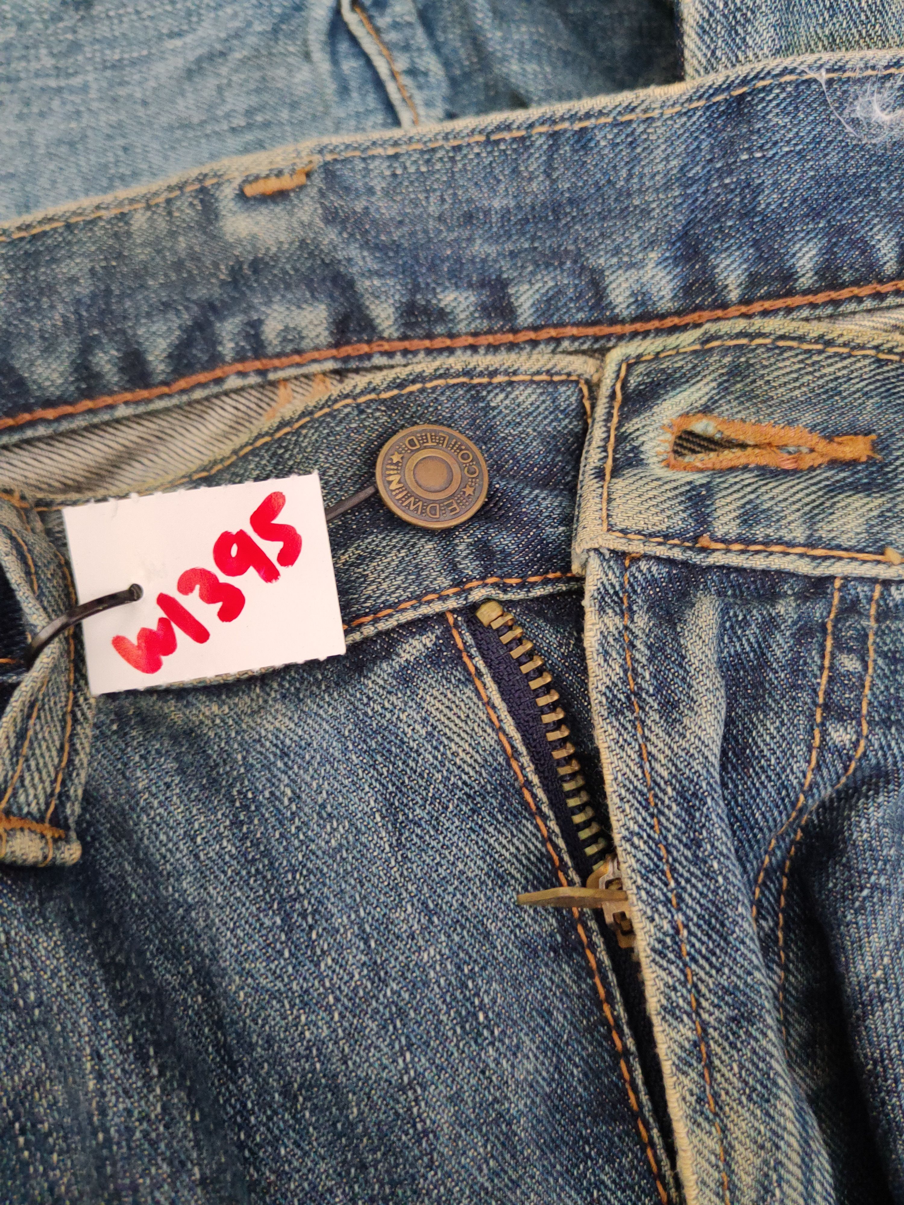Edwin Edwin Blue Distressed Ripped denim Jeans #W1395 Size US 31 - 21 Thumbnail