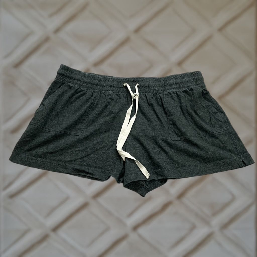 Vintage VINTAGE? No. Just Be Sweatshorts Womens 3X Dark Gray Elastic Drawstring Soft Casual Size ONE SIZE - 1 Thumbnail