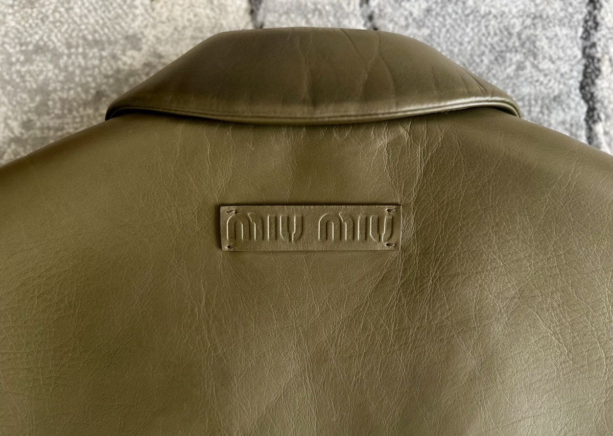 Miu Miu MIU MIU Nappa Leather Jacket in Mossy Green Size US L / EU 52-54 / 3 - 6 Thumbnail