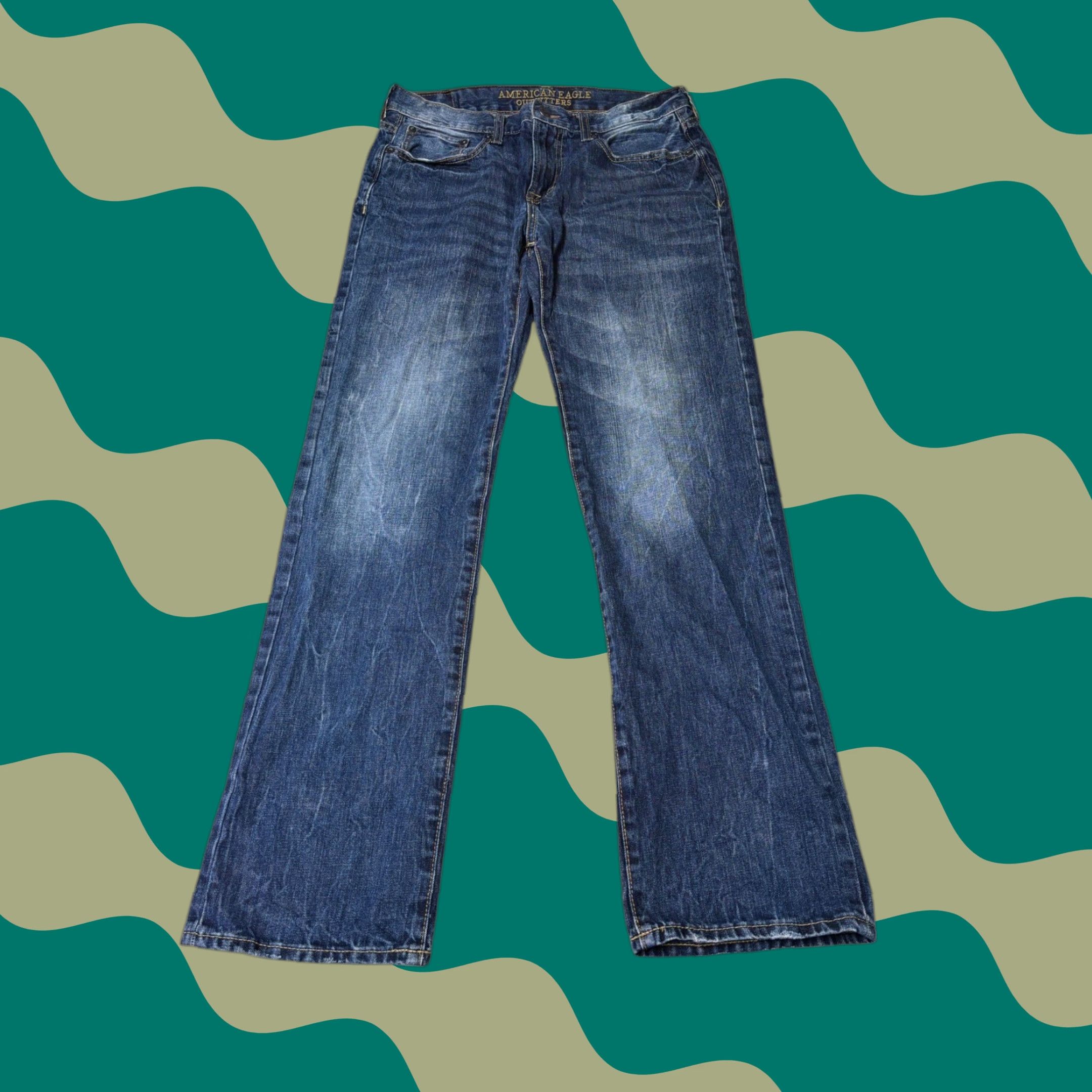 American Eagle Outfitters American Eagle Outfitters Jeans Straight Mens 32x32 Blue Denim 5-Pocket Modern Fit Tight? Size US 32 / EU 48 - 1 Thumbnail