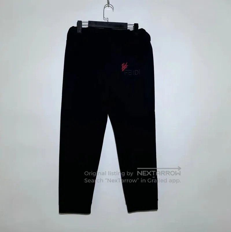 Fendi FENDI Black Cotton Graphic Casual Pants for Women . Size 28" / US 6 / IT 42 - 2 Thumbnail