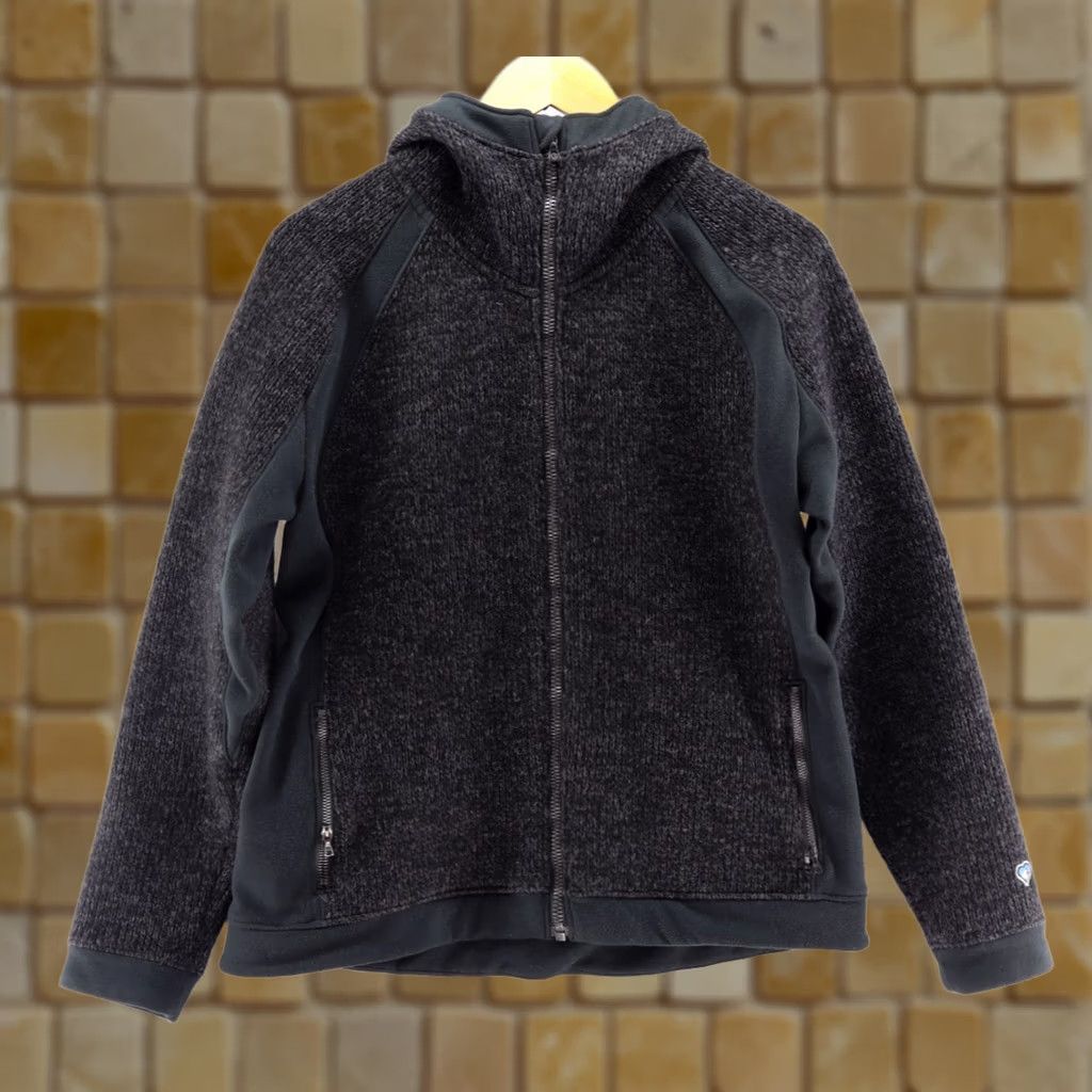Vintage Kuhl Stout Women's Jacket Hooded Full Zip Fleece Wool Blend Black Sz L Size L / US 10 / IT 46 - 1 Thumbnail