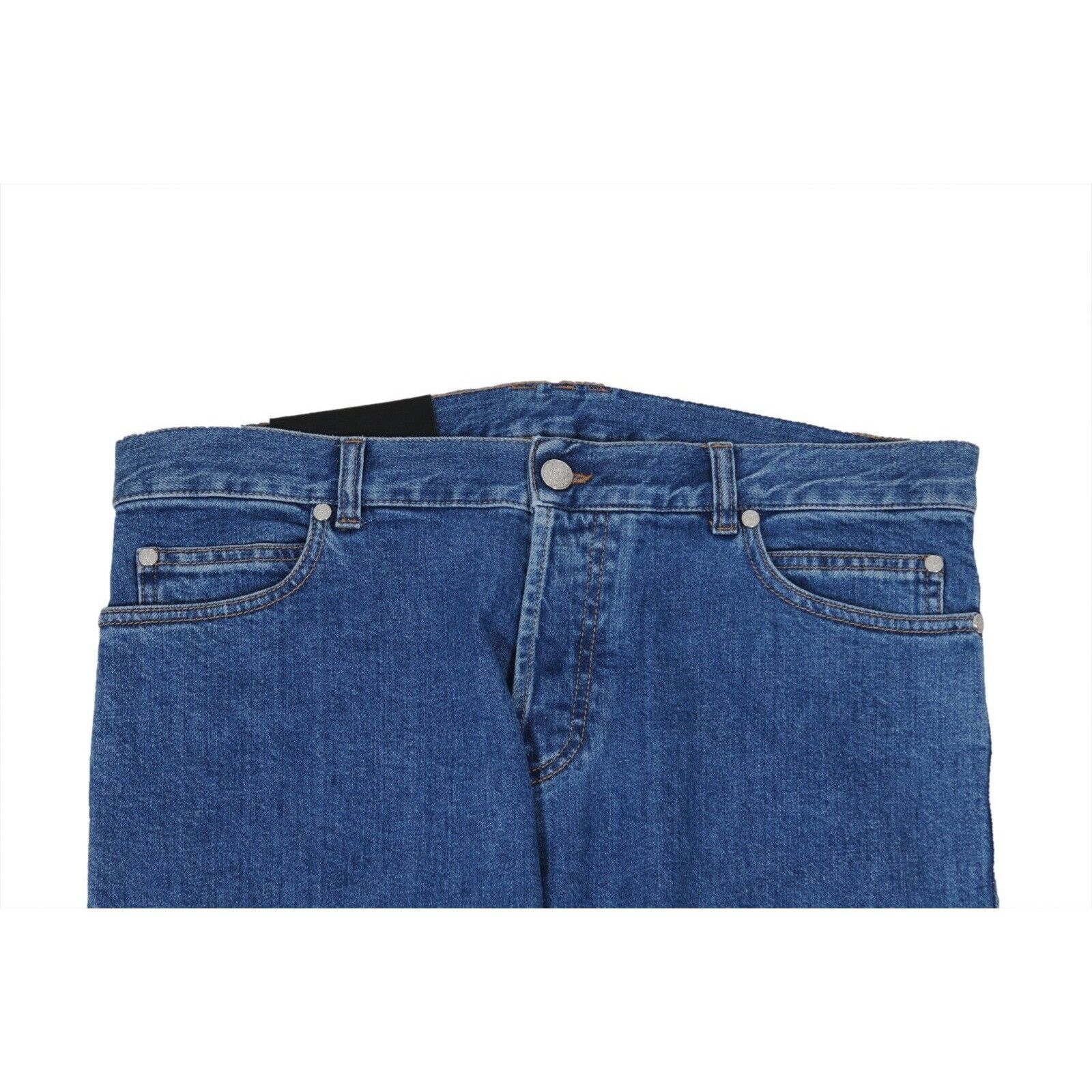 Balmain Slim Jeans Blue Indigo Knee Slashed Denim Size US 33 - 5 Thumbnail