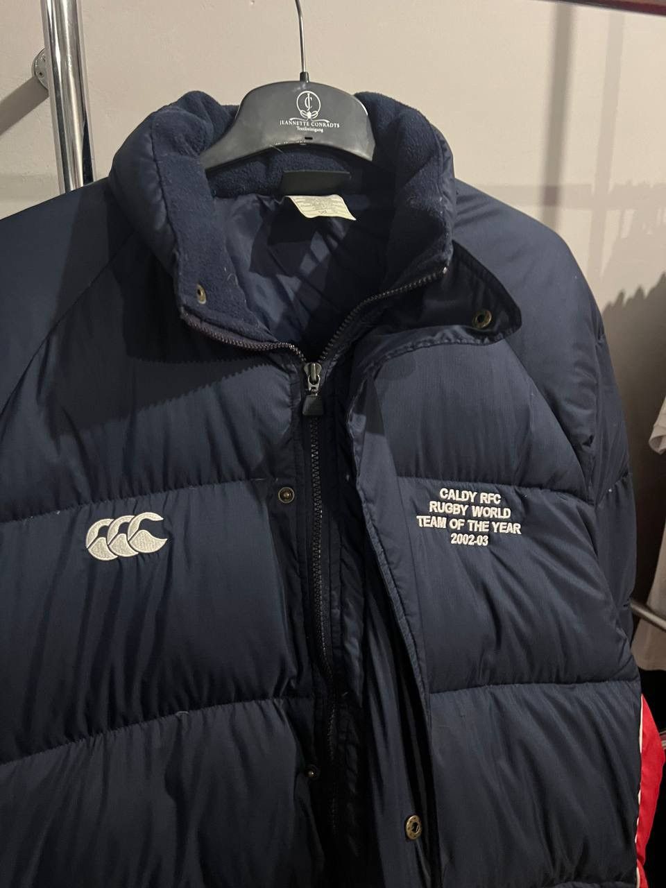 Canterbury of New Zealand 2002/03 CALDY RFC WORLD TEAM OF THE YEAR RUGBY PUFFER JACKET Size US XXL / EU 58 / 5 - 11 Thumbnail