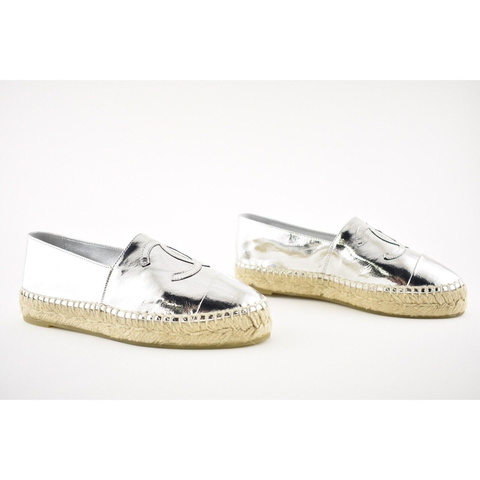 Chanel 19C Laminated Leather Doubl Sole Espadrille Ballet Flat 35 Size US 5 / IT 35 - 3 Thumbnail