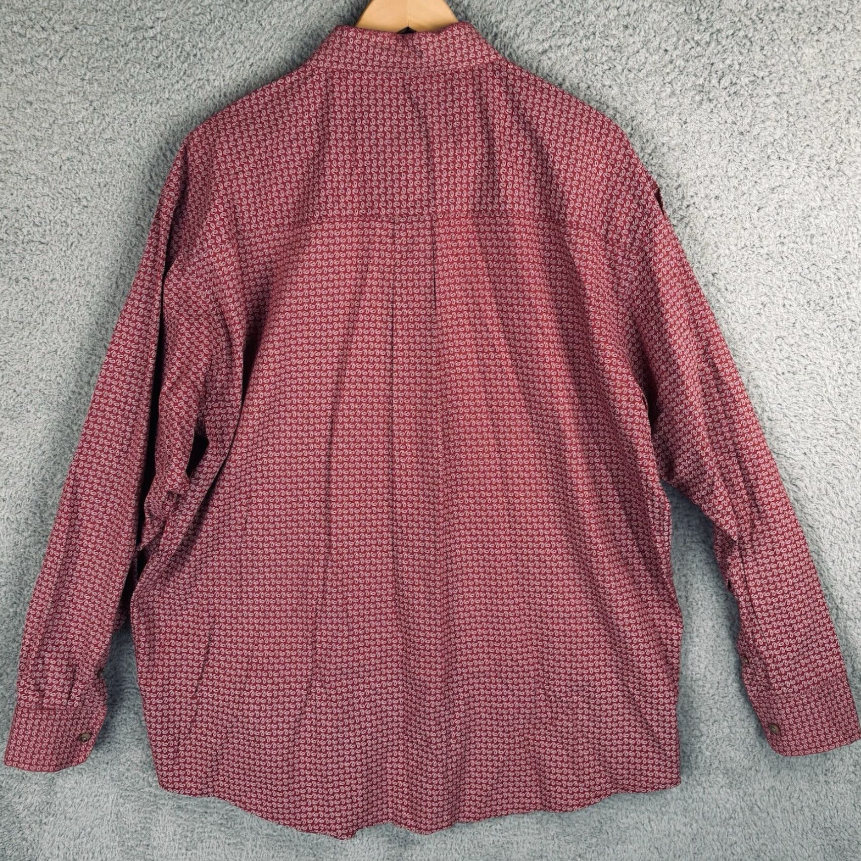 Wrangler Wrangler Shirt Mens 2XL Red Paisley All Over Print Western Long Sleeve Cowboy Shirt Size US XXL / EU 58 / 5 - 4 Thumbnail
