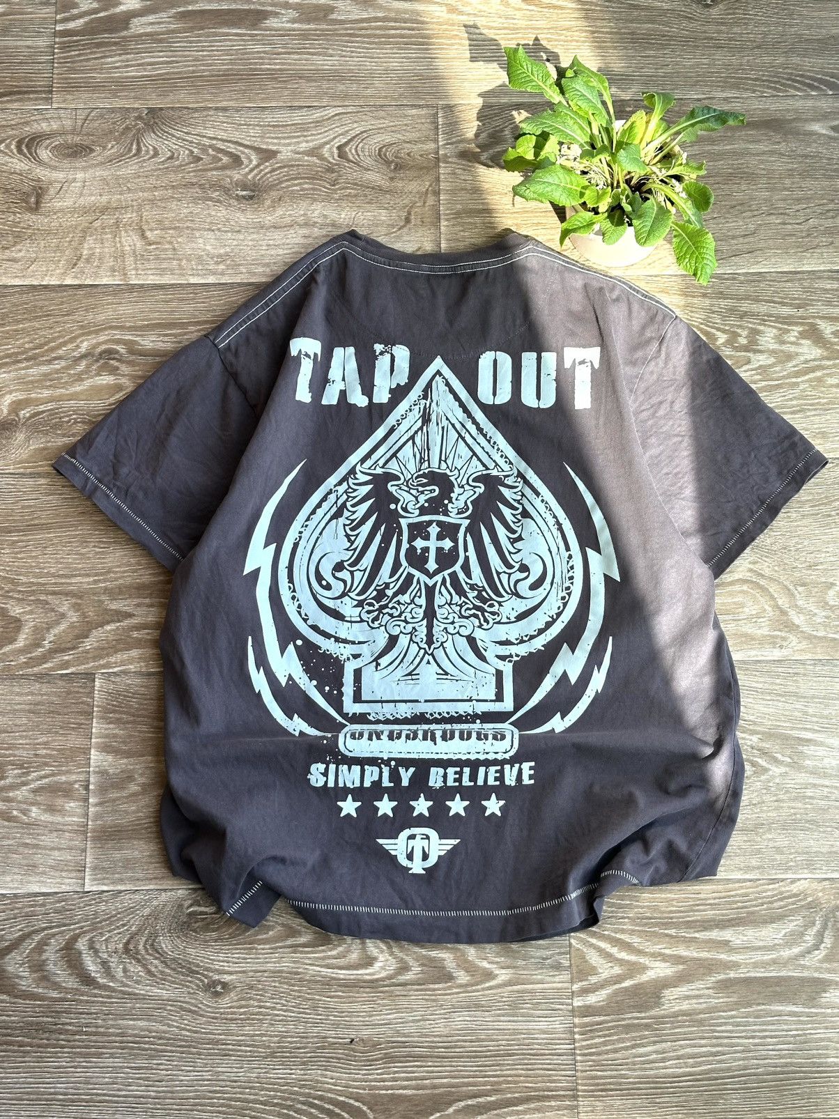 Tapout 🔥 Crazy Vintage Y2K Tapout Skull Affliction Style Tee Shirt Size US XL / EU 56 / 4 - 1 Thumbnail