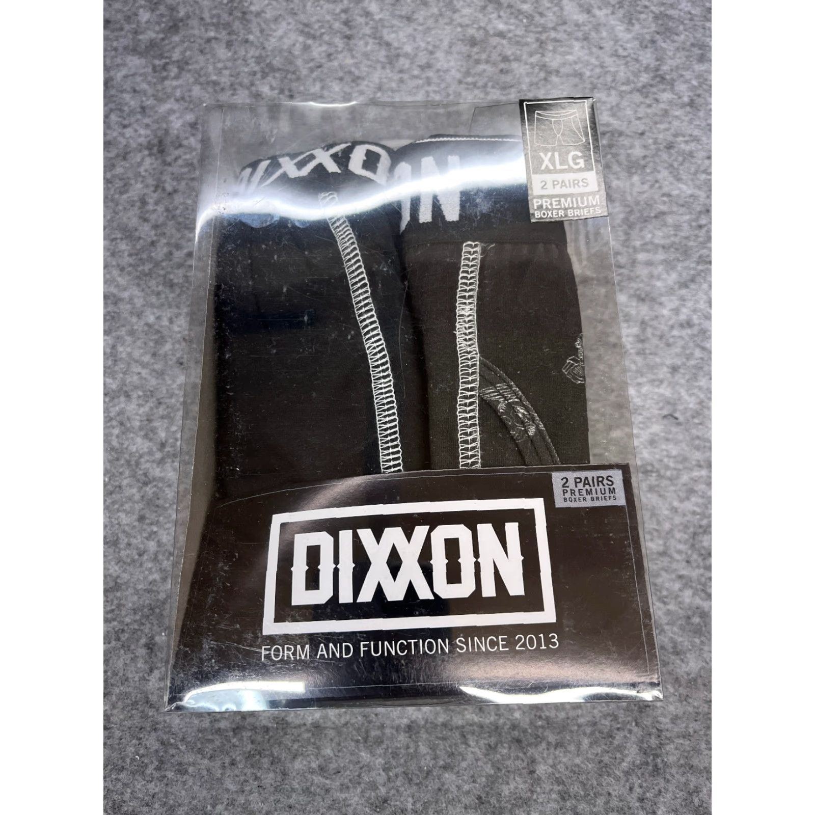 Vintage Dixxon Boxer Briefs Men XL Black Two Pack Punk Skull Motorcycle Breathable Lightweight Stretch Underwear Shirt? Size 46R - 2 Thumbnail