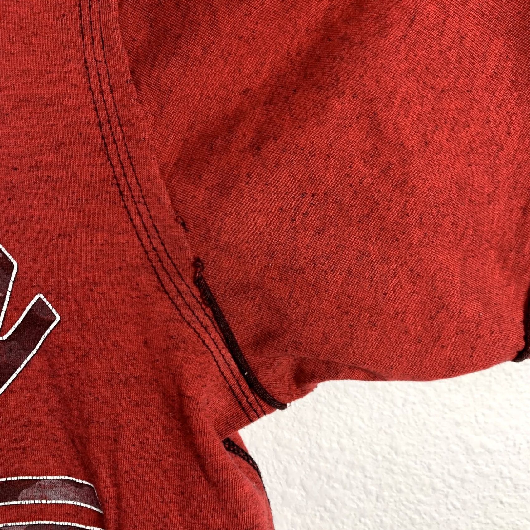 Vintage American Fighter T-Shirt Mens L Red Short Sleeve Graphic Print Tee MMA USA Fighter 90s Dock Distressed Raw Edge Graphic Double-Sided Crew Neck Size US L / EU 52-54 / 3 - 5 Thumbnail