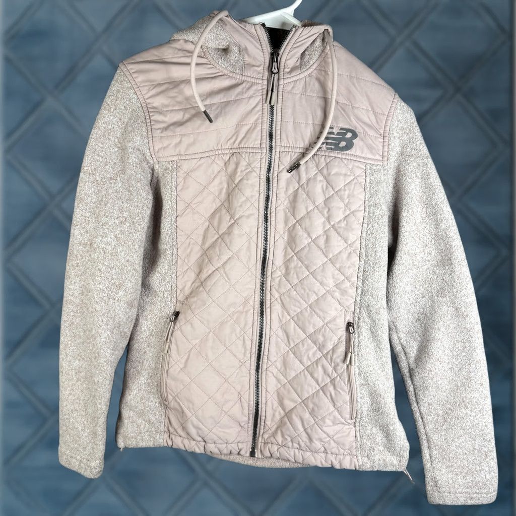 New Balance New Balance Jacket Womens M Pink Hooded Fleece Full Zip Quilted Running & Training Size M / US 6-8 / IT 42-44 - 1 Thumbnail