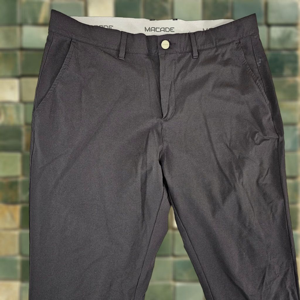 Vintage Macade Pants Mens Slim Chino 36 Regular Black Nylon Stretch 36x30 Buttons Zip Pockets Size US 36 / EU 52 - 1 Thumbnail