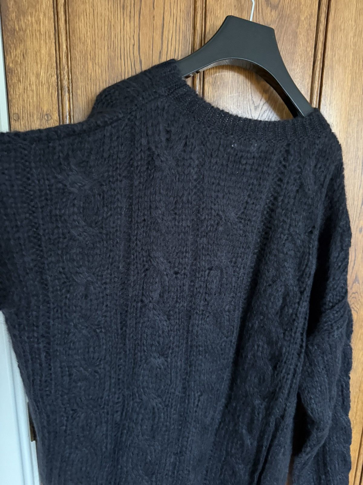 Celine $1.4k Celine black boxy Aran sweater mohair Fishermans Cable Size US XL / EU 56 / 4 - 18 Thumbnail